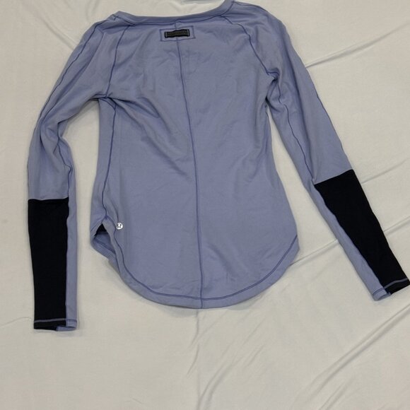 Lululemon Long Sleeve Seam-Detail Top – Lavender & Black – Size 6 - Picture 1 of 2
